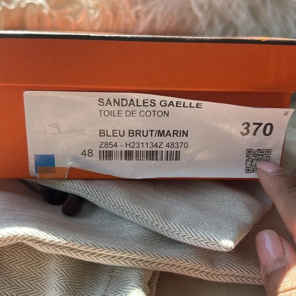 Hermès Sandales Gaelle – Size 37, Toile De Coton - EUC - Picture 11 of 14
